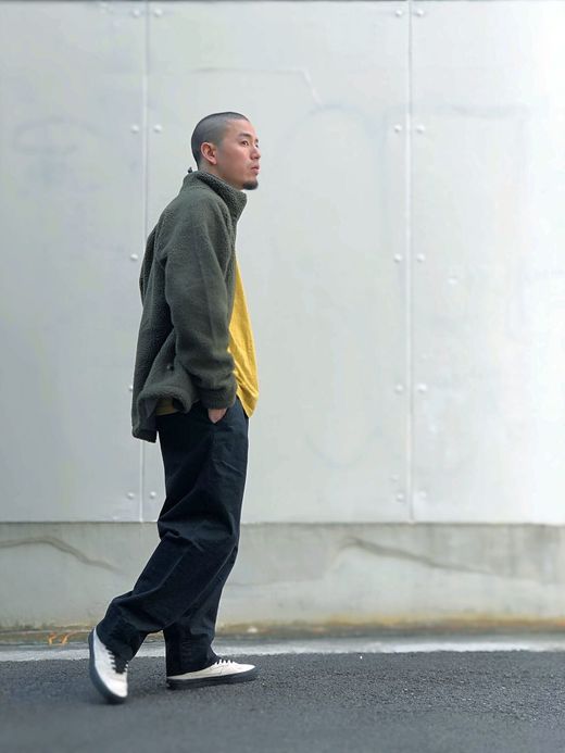 ANACHRONORM AN011 / TUCK WIDE TROUSERS / BLACK