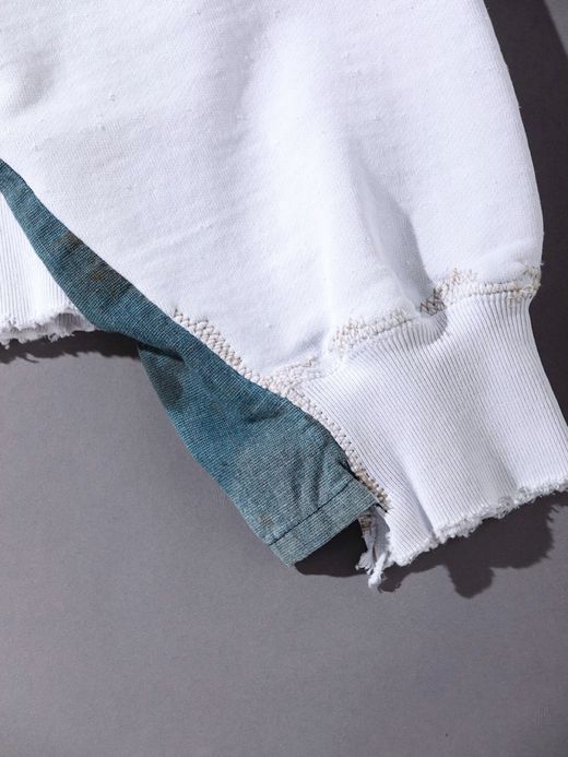 ANACHRONORM AN088 / CRASHED SWEATSHIRT / WHITE