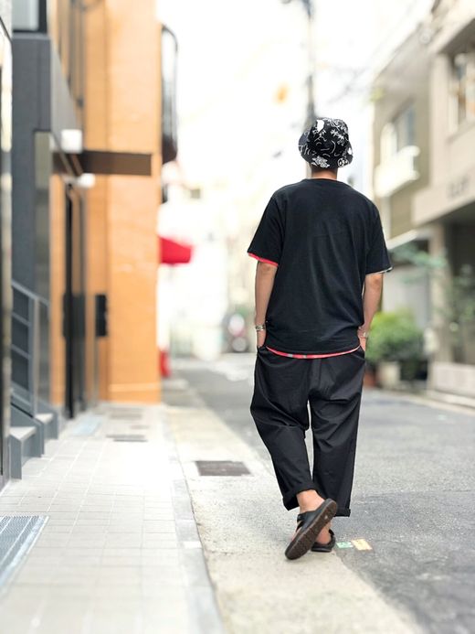 LIFT UP FTF-009 / COTTON/TENCEL TUCK PANTS / BLACK