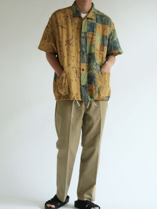 ANACHRONORM AN106 / S/S PATCH WORK COVERALL SHIRT / B.BEIGE