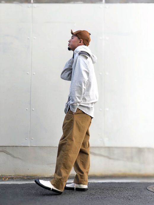ANACHRONORM AN011 / TUCK WIDE TROUSERS / TAN