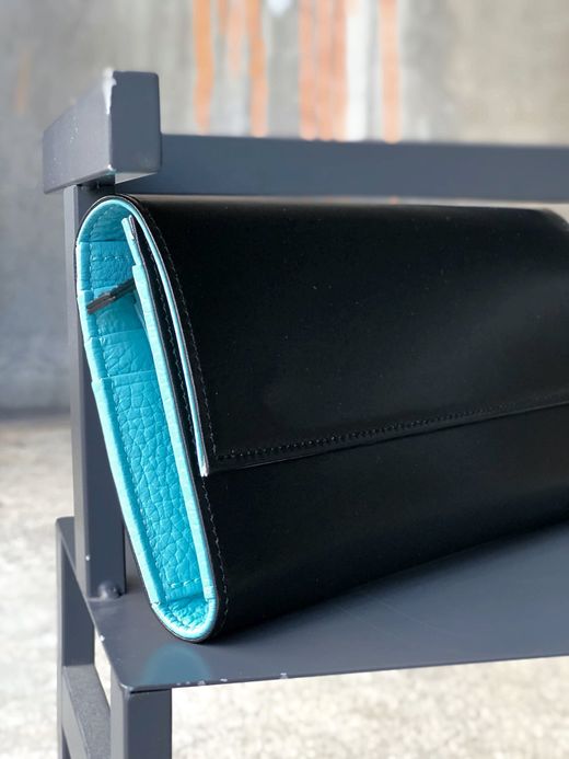 TSUNAIHAIYA BRINCADEIRA LONG WALLET / BLACK LIGHT BLUE