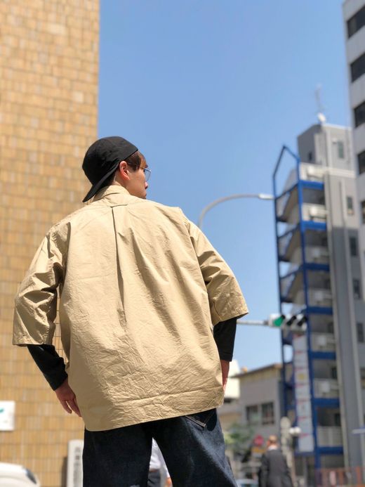 ANACHRONORM Ring Snap 1/2 Sleeve Shirt / beige