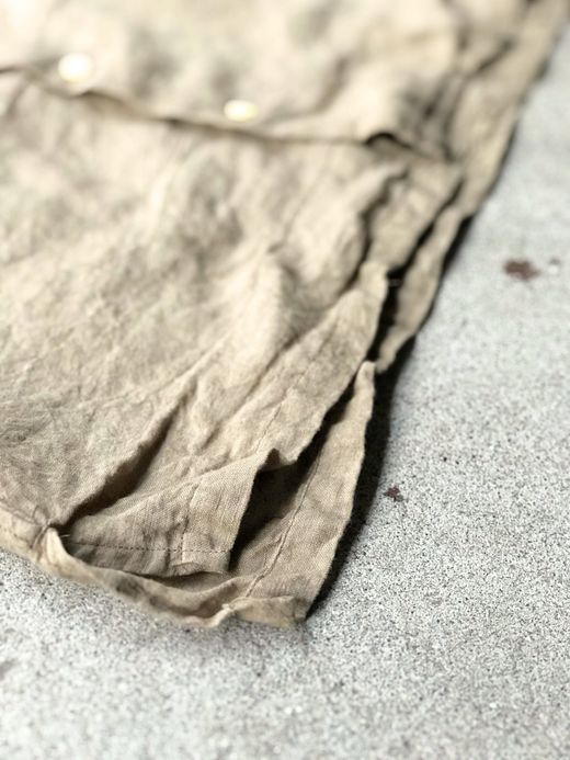 Spinner Bait 314LG / グランジウォッシュリネンオープンカラー半袖シャツ / キャメル