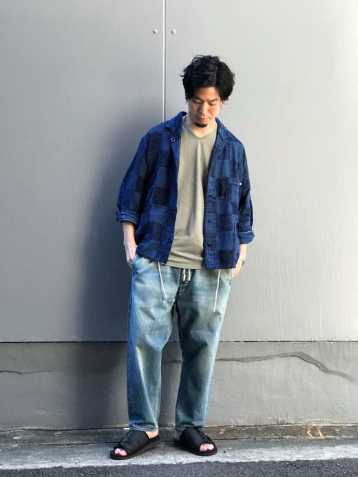 ANACHRONORM AN074-INDG / PATCH WORK COVERALL SHIRT / INDIGO