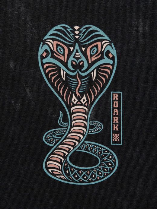 ROARK REVIVAL RT805 / COBRA DYED TEE / BLACK
