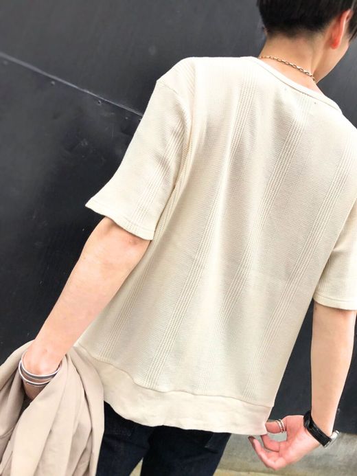 VOO Thermal Stripe Tee / natural