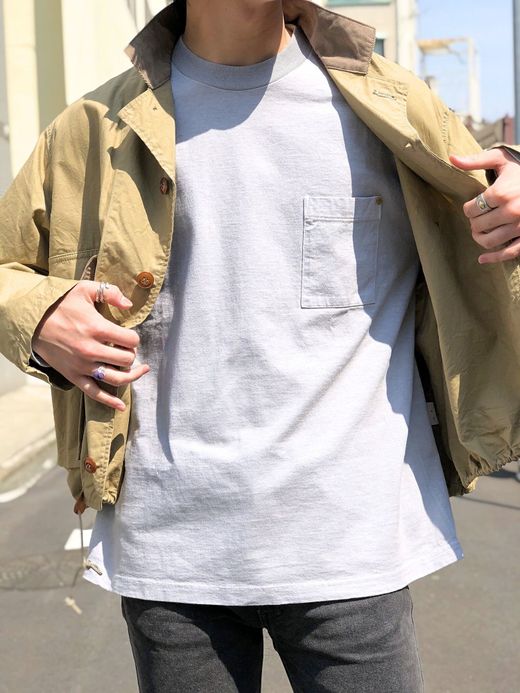 ANACHRONORM Sulfur Dye L/S Pocket T-S / silver gray