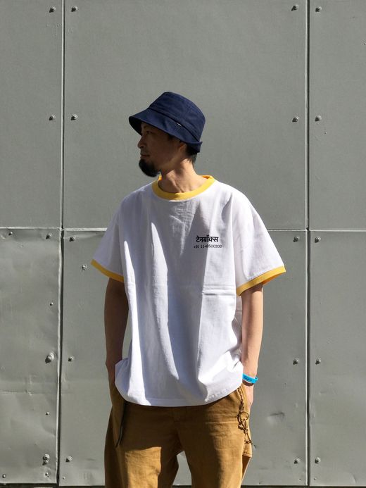 TENBOX OKAY BOSS!! TEE / WHITE/MUSTARD