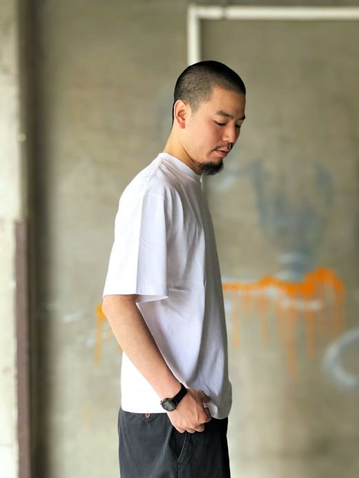 ANACHRONORM NM-TS06 / EMBROIDERED S/S T-S / WHITE BK