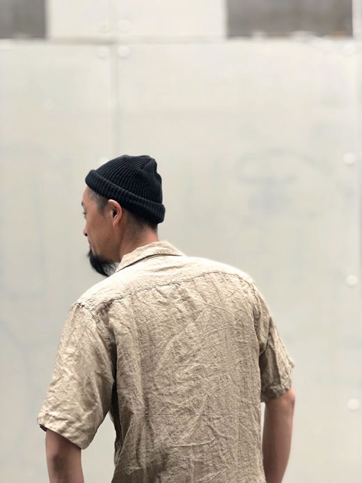 Spinner Bait 314LG / グランジウォッシュリネンオープンカラー半袖シャツ / キャメル