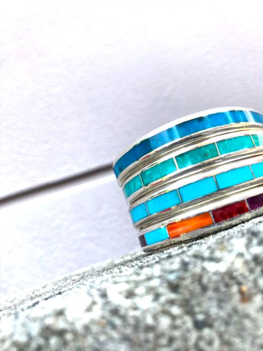 Indian Jewelry LARRY LORETTO INLAY BANGLE / TYPE A