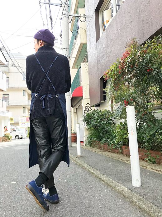  Winter Split Apron / navy