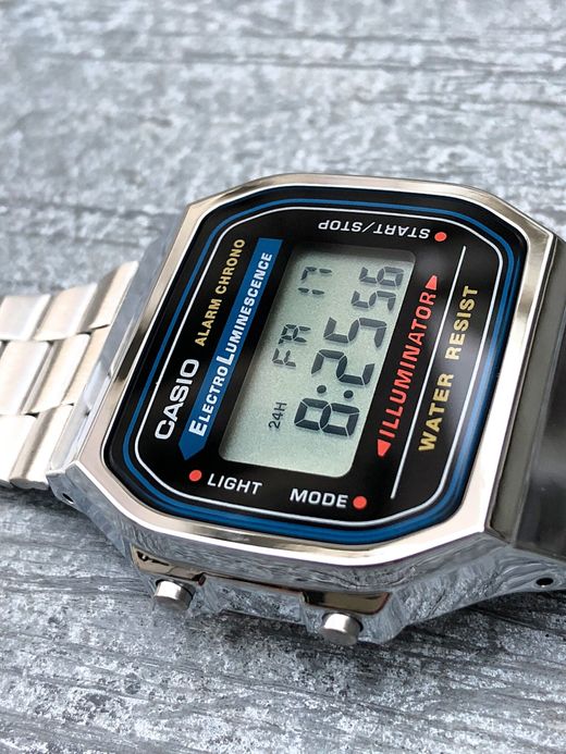 CASIO A168WA-1 / DIGITAL METAL WATCH / BLACK×SILVER