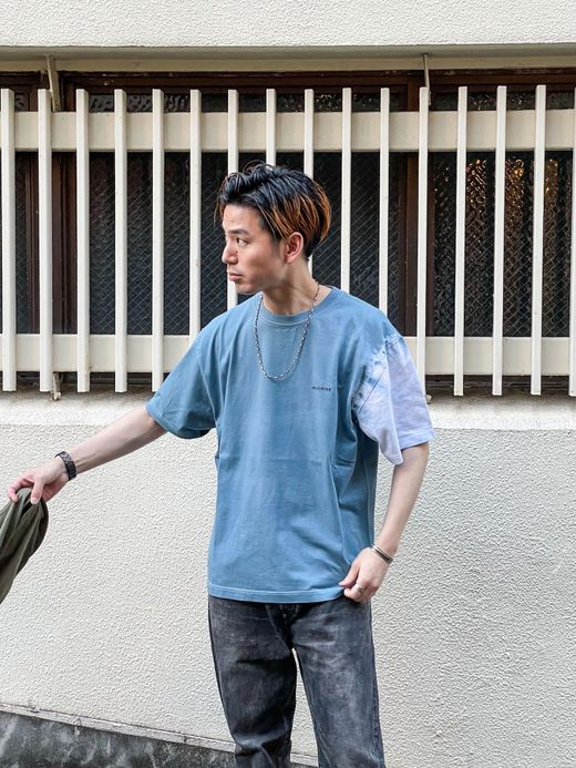 ANACHRONORM AN069 / SLEEVE TIE DYE T-SHIRT / SAX