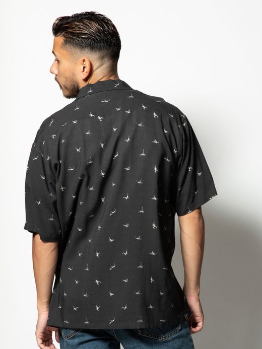 ROARK REVIVAL RWJ700 / SCORPION S/S WOVEN - COMFORT FIT / BLACK