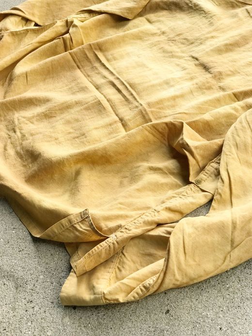 ANACHRONORM AN059 / RF TIE DYE L/S RESIZE OPEN COLLAR SHIRT / YELLOWBEIGE