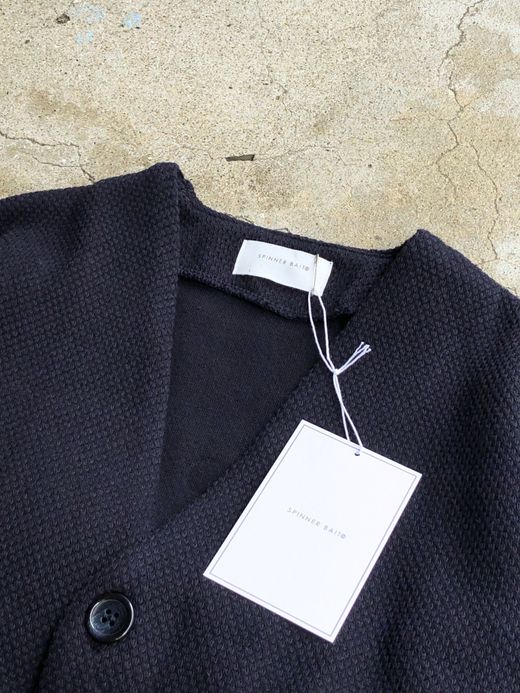 Spinner Bait 212LK / ローゲージストレッチカノコWフェイスカーディガン / ネイビー