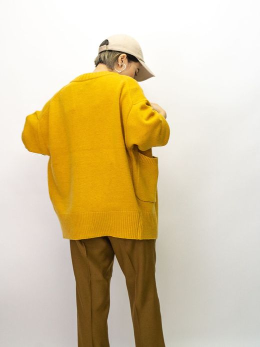 VOO VOO-1062 / FAT RIB CARDIGAN / Mustard