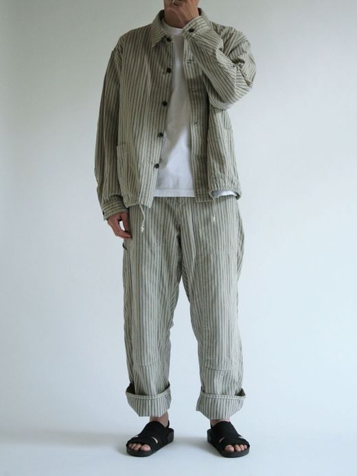 ANACHRONORM AN099 / DOUBLE KNEE PAINTER PANTS / HICKORY STRIPE