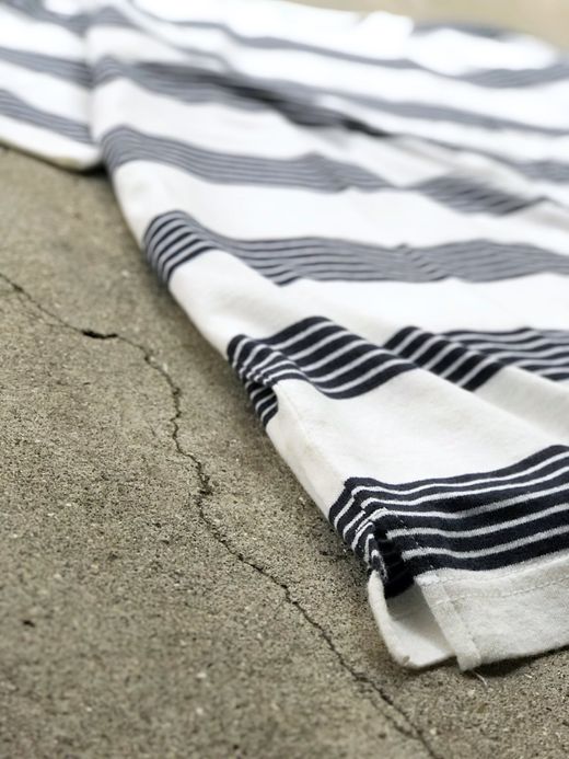 ANACHRONORM AN026 / BORDER CREW NECK S/S T-S / NV×WHT
