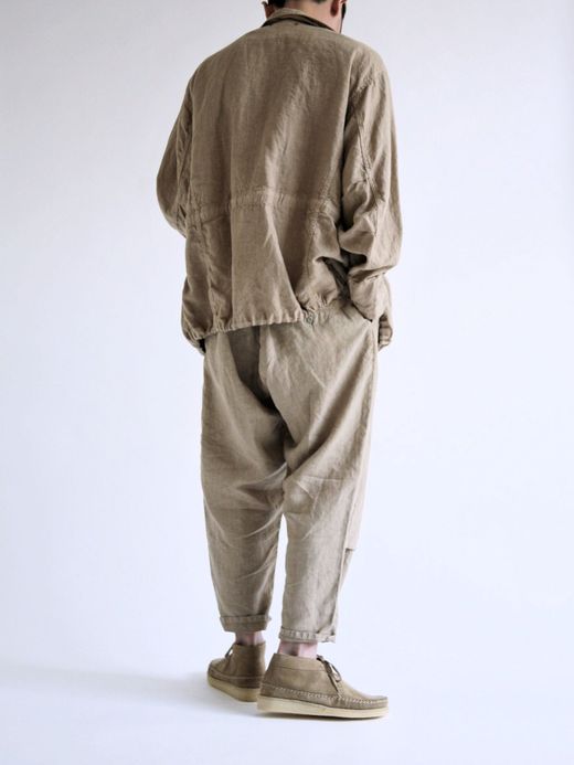 ANACHRONORM AN096 / LINEN TAPERED EASY PANTS / BEIGE
