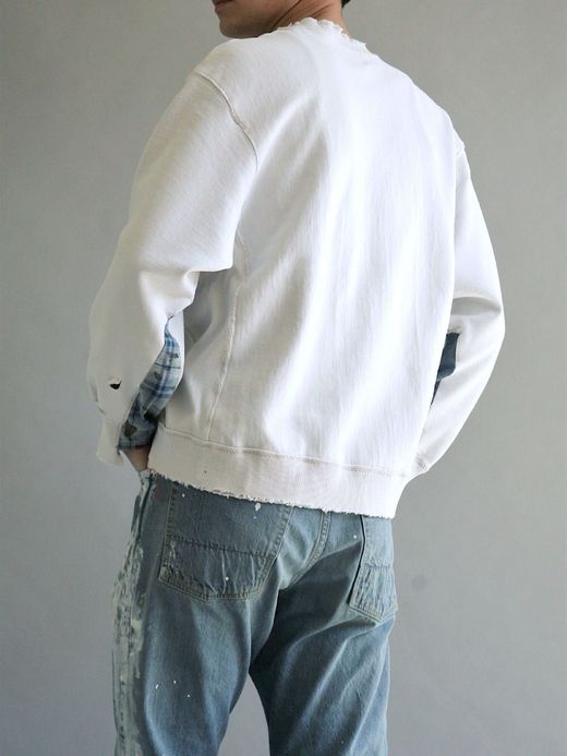 ANACHRONORM AN088 / CRASHED SWEATSHIRT / WHITE