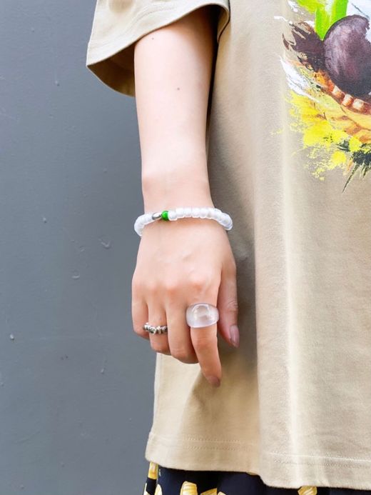 VOO VOO-URL-001 / "WHITE HEARTS" BRACELET / CLEAR MULTI 8