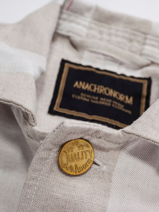ANACHRONORM ANA351 / STRIPE WORK LAPEL JK / OFF WHITE