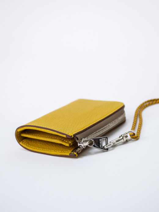 ITUAIS MONTADO NECK MINI WALLET / YELLOW/GREIGE