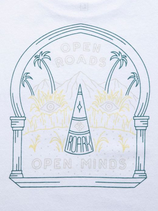 ROARK REVIVAL RTJC700 / "OPEN ROADS OPEN MINDS" TEE / WHITE