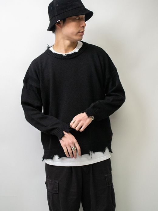 VOO VOO-SPG-068 / JAGGED KNIT / BLACK
