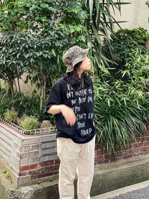 ANACHRONORM AN135 / STENCIL S/S T SHIRTS #1 / BLACK