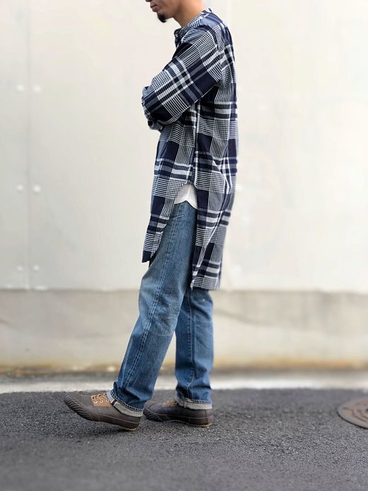 ANACHRONORM AN002 / PULLOVER LONG SHIRT / INDIGO(ONE WASH)
