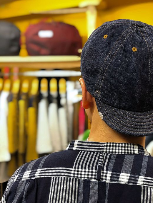 ANACHRONORM ANDC-043 / DENIM BALL CAP / INDIGO×GOLD ST.