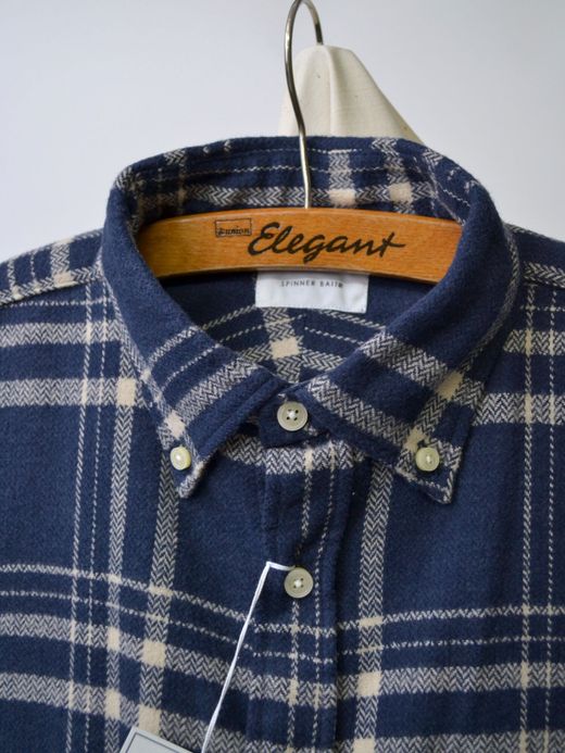 Spinner Bait 301HC / ヘリンボンチェック起毛エイタシャツ / ネイビー