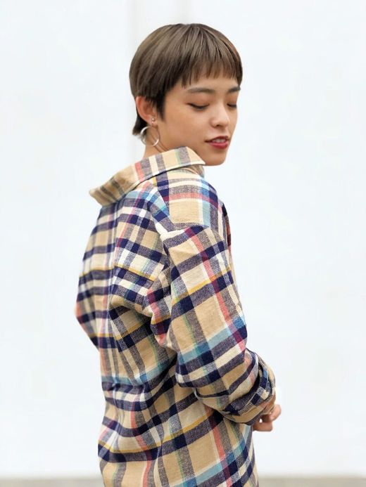 fulton GOWANUS JKT(FLANNEL CHECK) / BEIGE