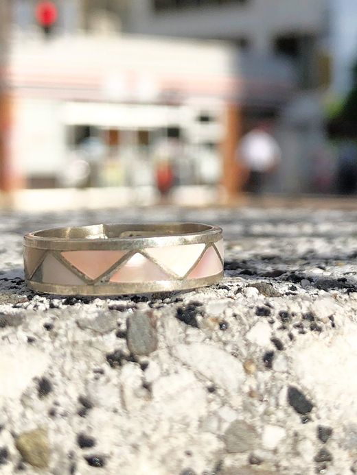 Indian Jewelry ZUNI INLAY RING / PINK