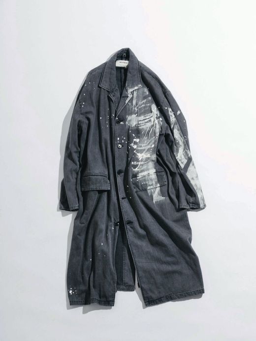 ANACHRONORM AN045-DP / PAINT DENIM ENGINEER COAT / BLACK BLEACH