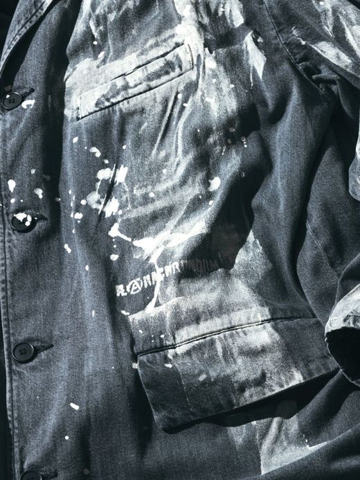 ANACHRONORM AN045-DP / PAINT DENIM ENGINEER COAT / BLACK BLEACH