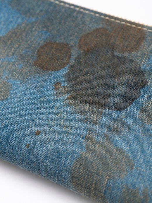 ANACHRONORM ANBB036 / DAMAGED DENIM LONG WALLET / INDIGO×NATURAL