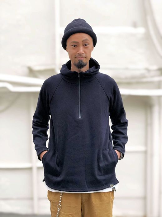 fulton SPN001 / "HIGH LINE" BOMBER HEAT HOODIE / BLACK