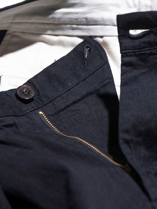 ANACHRONORM AN108 / DENIM TUCK WIDE TROUSERS / BLACK