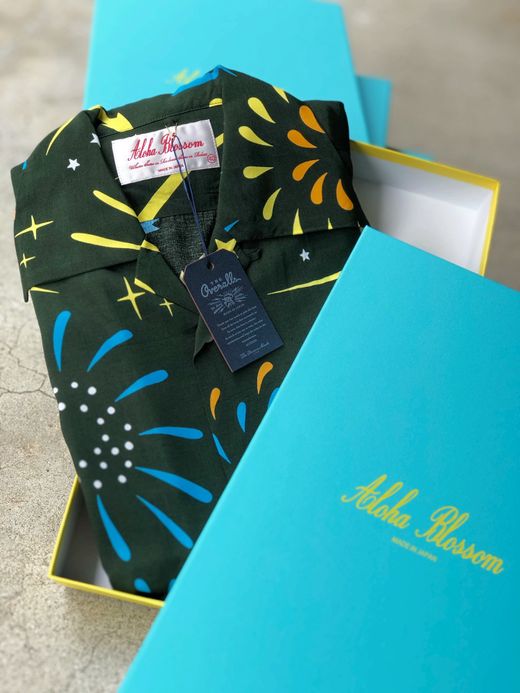 THE UNION TO000305-2 / HANABI ALOHA SHIRTS w/Aloha Blossom / GREEN
