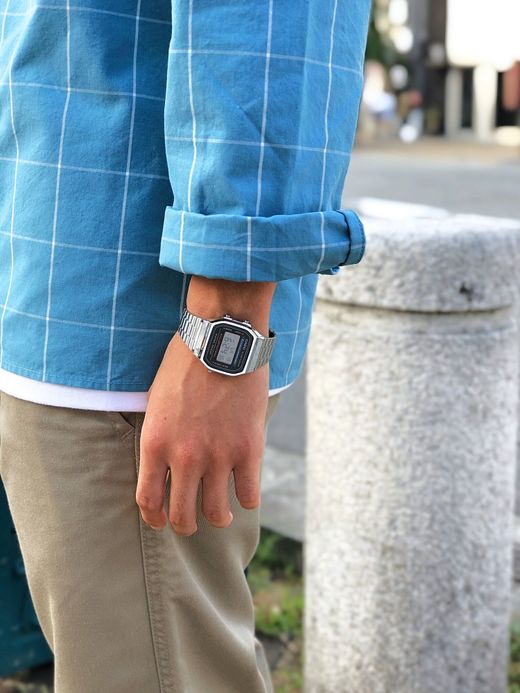 CASIO A168WA-1 / DIGITAL METAL WATCH / BLACK×SILVER