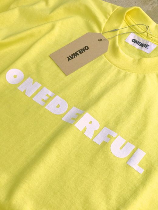  OW-T-05 / "ONEDERFUL" S/S TEE / YELLOW