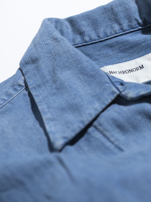 ANACHRONORM AN109-W1 / DENIM TUCK OPEN COLLAR SHIRT / Lt.INDIGO
