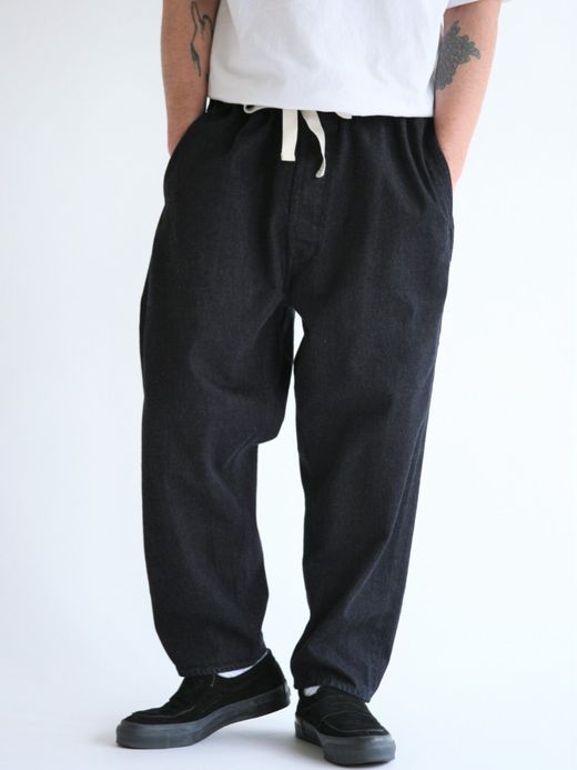 ANACHRONORM AN120 / CINCHBACK DENIM EASY PANTS / INDIGO ONE WASH