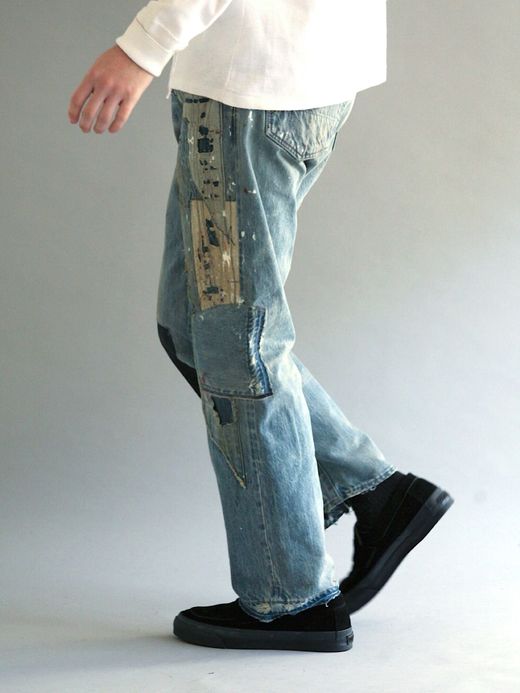 ANACHRONORM AN089 / 20AW PATCHWORK REMAKE DENIM PANTS / INDIGO