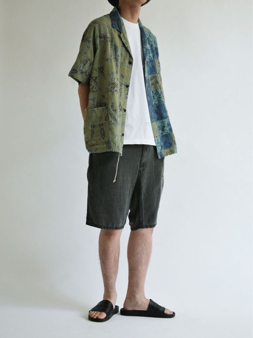 ANACHRONORM AN106 / S/S PATCH WORK COVERALL SHIRT / B.GRAY